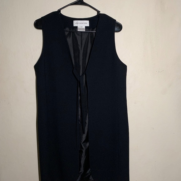 Jones New York Long Black Vest Size 6 - Picture 2 of 8